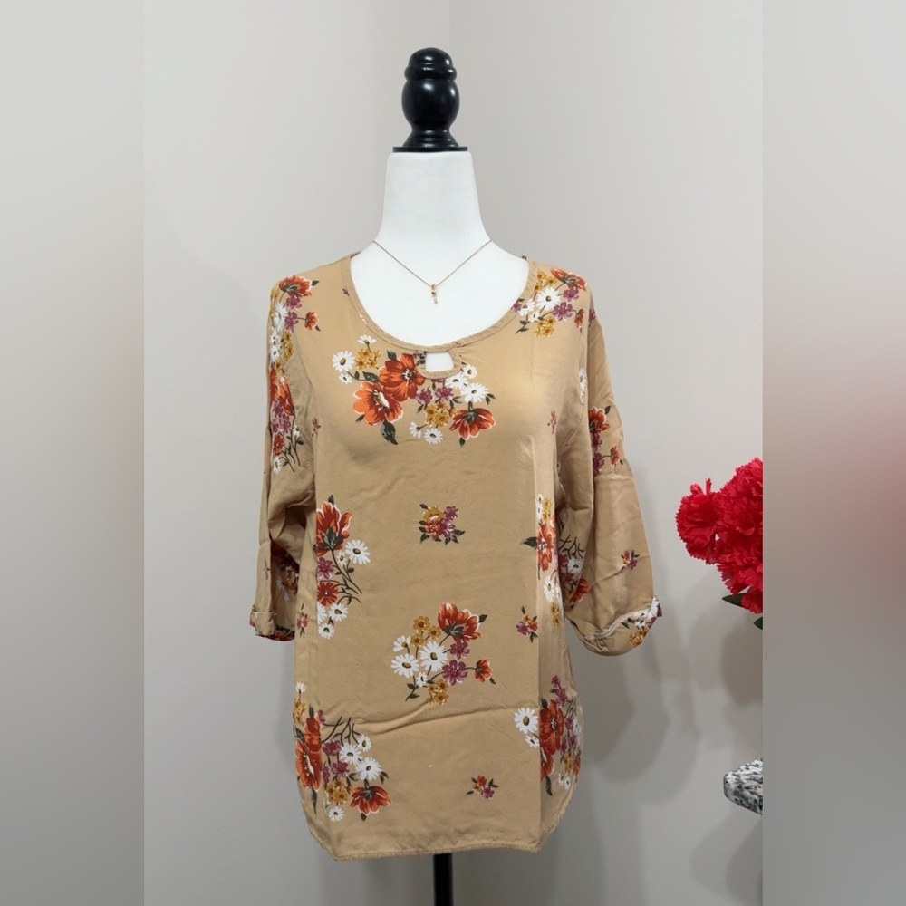 Floral Beige Women's Top